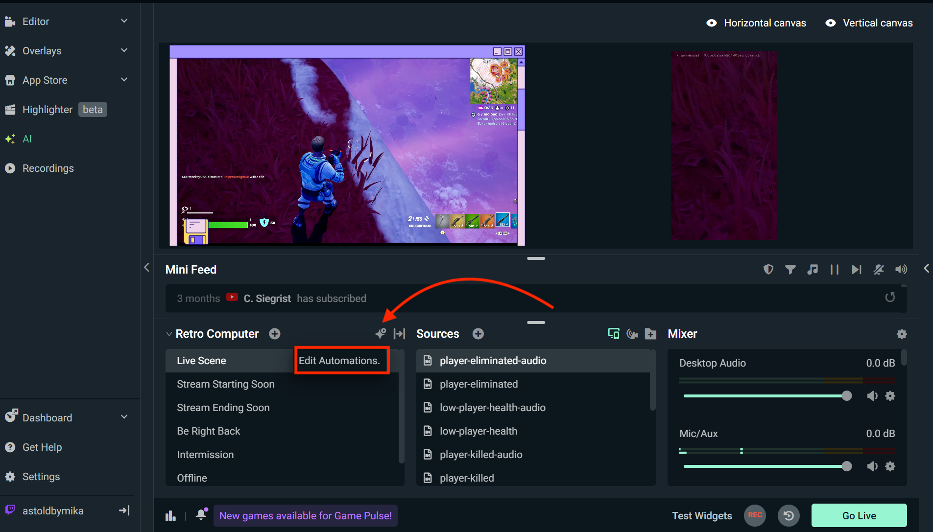 streamlabs desktop main editor
